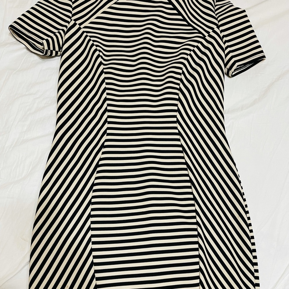 Stripped black and cream dress.